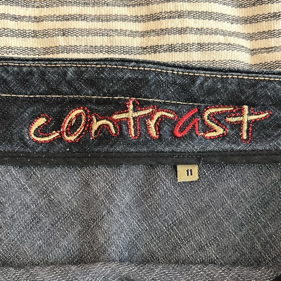 Vintage Contrast Denim Skirt - Picture 3 of 5